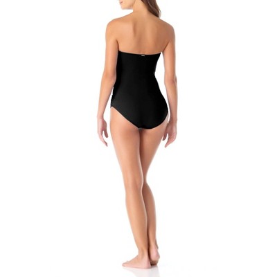 Anne Cole - Women's Twist Front Shirred One Piece - Black, Size: 10