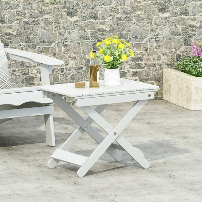 Foldable Acacia Wood Side Table, Suitable for Indoor Outdoor use, 15"D x 22.75"W x 18.25"H