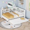 Twin Size Wooden Daybed with Trundle Bed and USB Charging Station for Small Bedroom or Guest Room Storage Solution-Cuddlewood - 2 of 4