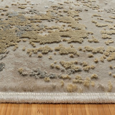 Beige and Brown Tufted Reversible 8' x 10' Viscose Rug