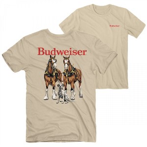Mens Budweiser Clydesdales Front and Back Print T-Shirt - 1 of 4