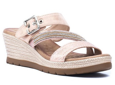 GC Shoes Monica Embellished Comfort Slide Wedge Sandals
