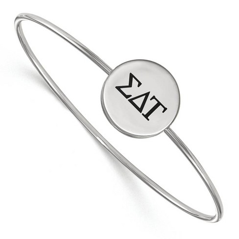 Black Bow Jewelry Sterling Silver Sigma Delta Tau Greek Life Bangle Bracelet 8 Inch - image 1 of 3