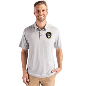 Milwaukee Brewers Cutter & Buck Coastline Epic Comfort Recycled Mens Polo - 1 of 1