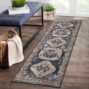 Acekool Runner/Area Rug, Washable Vintage Boho Design, Non-Slip, Stain Resistant for Living Room, Bedroom, Office - 1 of 4