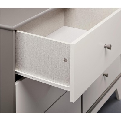Gray Double Nursery Dresser with Soft Close Drawers