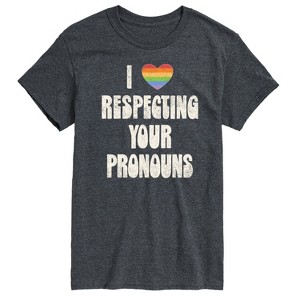 Men's - Instant Message - I Love Respecting Your Pronouns Short Sleeve Graphic T-Shirt - 1 of 4