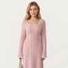 Anna-Kaci Women's Rib Knit Maxi Dress with Square Neckline, Long Sleeve Silhouette and Soft Textured Detailing - 2 of 4