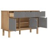 vidaXL Sideboard OTTA Brown and Gray 44.9"x16.9"x28.9" Solid Wood Pine - 4 of 4