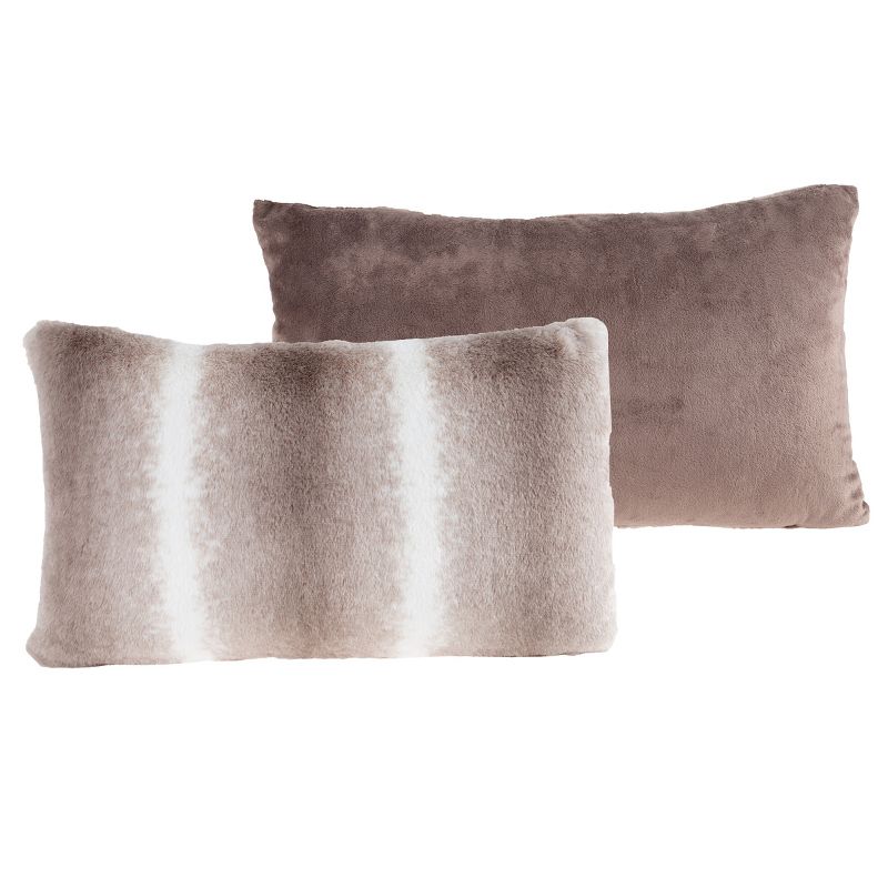 11x19” Plush Lumbar Pillows – Set of 2 Variegated Gray to White Pillow Inserts and Covers – For Bedroom or Living Room by Lavish Home, 5 of 8