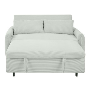 Ridstar Modern Convertible Double Sofa Bed with USB Port For Living Room-Light Green - 1 of 4