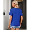 Women's Summer Short Sleeve T-Shirt Casual Round Neck Funny Letter Print Graphic Tee Shirts - 3 of 4