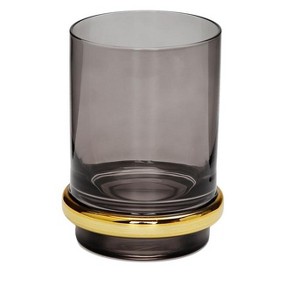 Classic Touch Set of 6 Tumblers Tinted Black with Gold Base - 1 of 4