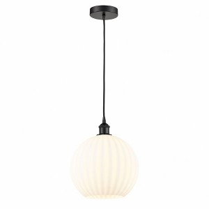 White Venetian - 1 Light Cord Hung Pendant In Modern Style-13.5 Inches Tall and 12 Inches Wide - 1 of 1