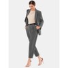 EXLURA Women's Business Blazer and High Elastic Waist Pant Suit Set Loose Fit Casual Fall Winter 2 Piece Suits for Work - 2 of 4
