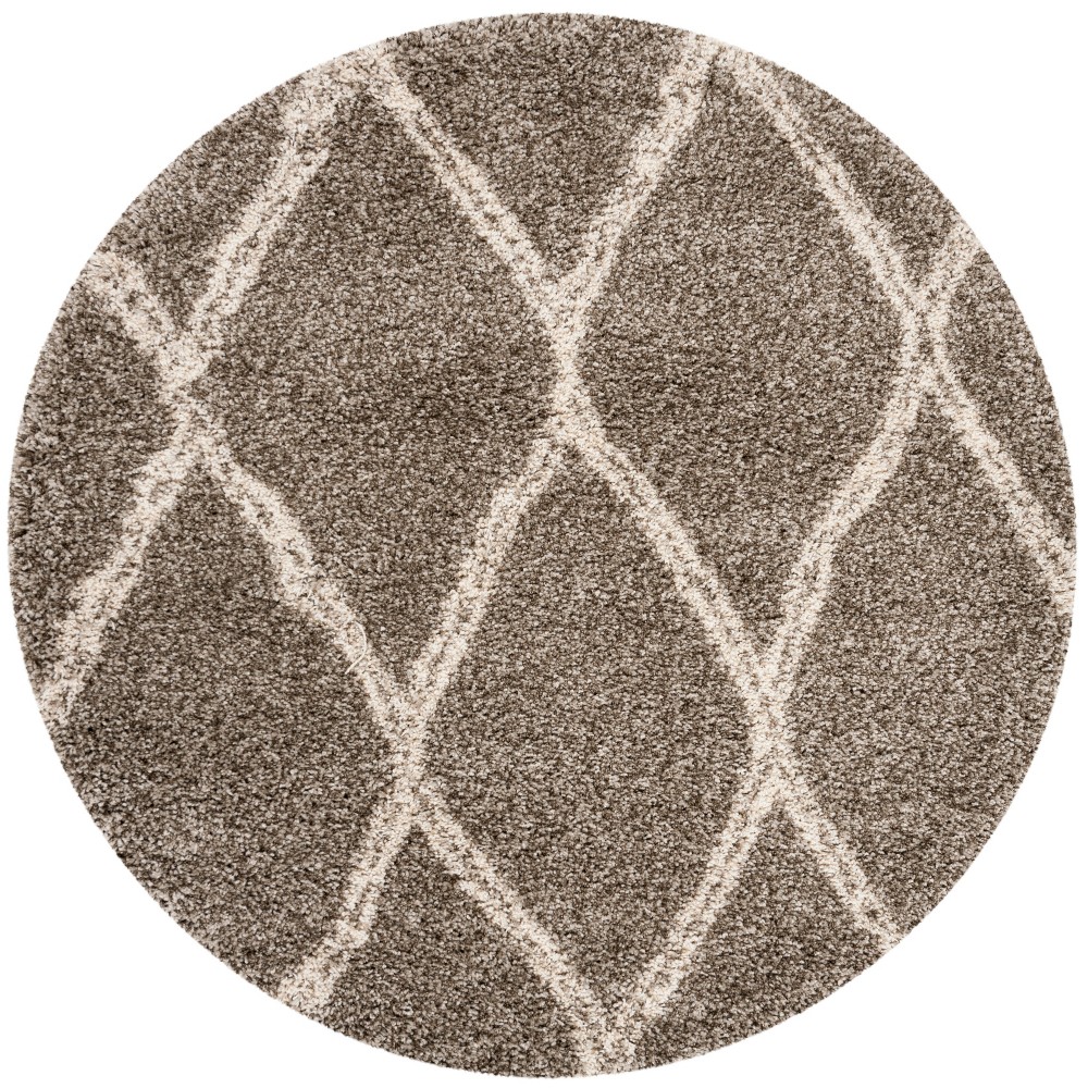 5'x5' Round Madeleine Geometric Loomed Rug Gray/Ivory Round - Safavieh