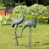 SPI Home Foraging Cranes Garden Sculpture Set of 2 – Elegant Metal Wildlife Decor - 4 of 4
