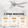 Parrot Uncle 52" Modern Chrome Crystal Ceiling Fan with Light and Remote - 2 of 4