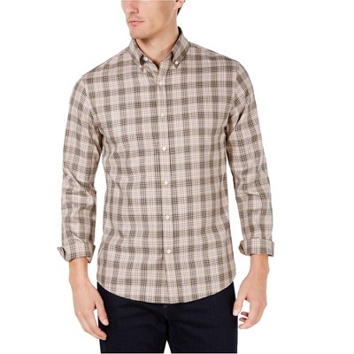 Michael Kors Mens Tencel Plaid Button Up Shirt