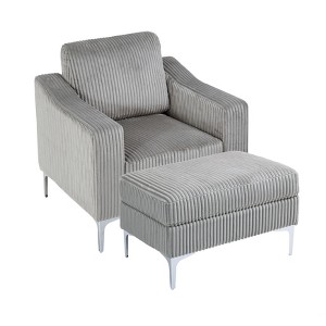 Convertible Sectional Polyester Sofa with Storage Ottoman,Modular Sectional Sofa,Gray - 1 of 1