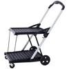 NAYSAYE Two Tier Folding Utility Cart with Basket Collapsible Shopping Cart for Grocery and Home Use with 90 lbs Load Capacity, Black, 39"*23"*42" - 3 of 4