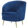 CAVINAS Velvet Accent Chair with Curved Channel Tufted Backrest,Modern Upholstered Living Room Chairs,Reading Chairs for Living Room - 2 of 4