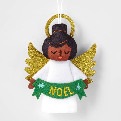 Felt 'Noel' Angel Christmas Tree Ornament Green - Wondershop™