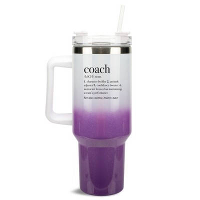 Elanze Designs Coach Character Builder Mentor Trainer 40 oz. Stainless Steel, Large Water Bottle Coffee Mug, Spill & Leak Resistant, Thermal Travel