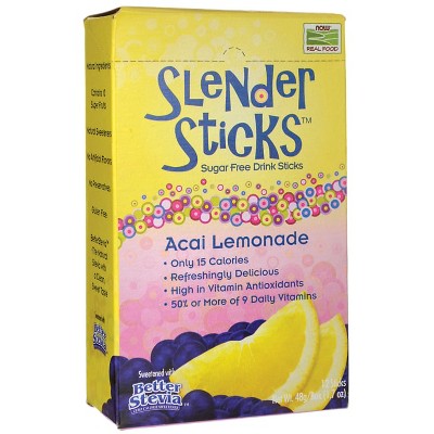 NOW Foods Slender Sticks Sugar Free Drink Sticks - Acai Lemonade 12 Ct.