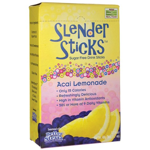 NOW Foods Slender Sticks Sugar Free Drink Sticks - Acai Lemonade 12 Ct - image 1 of 1