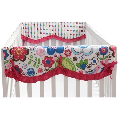 Bacati - Botanical Pink Crib Rail Guard Covers set of 2