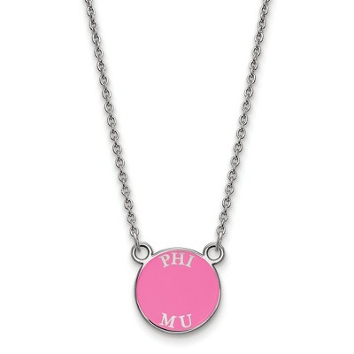 Black Bow Jewelry Sterling Silver Phi Mu Greek Life Necklace 18 Inch