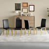 Set of 4 PU Backrest Dining Chairs with Metal Legs for Minimalist and Modern Home Styles, 16.2*18.5*34.6in - 3 of 4