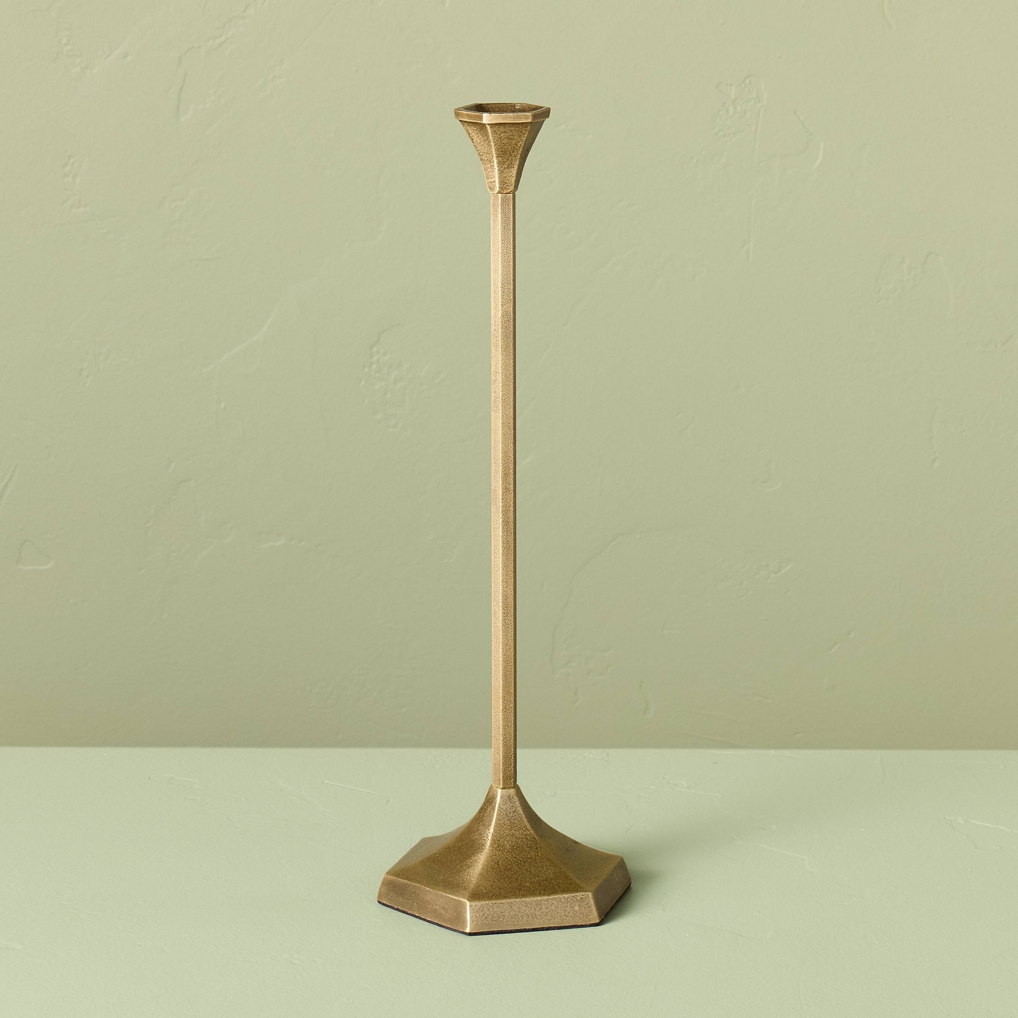 17.5"x5.8" Oversized Floor Taper Candlestick Brass - Hearth & Hand™ with Magnolia