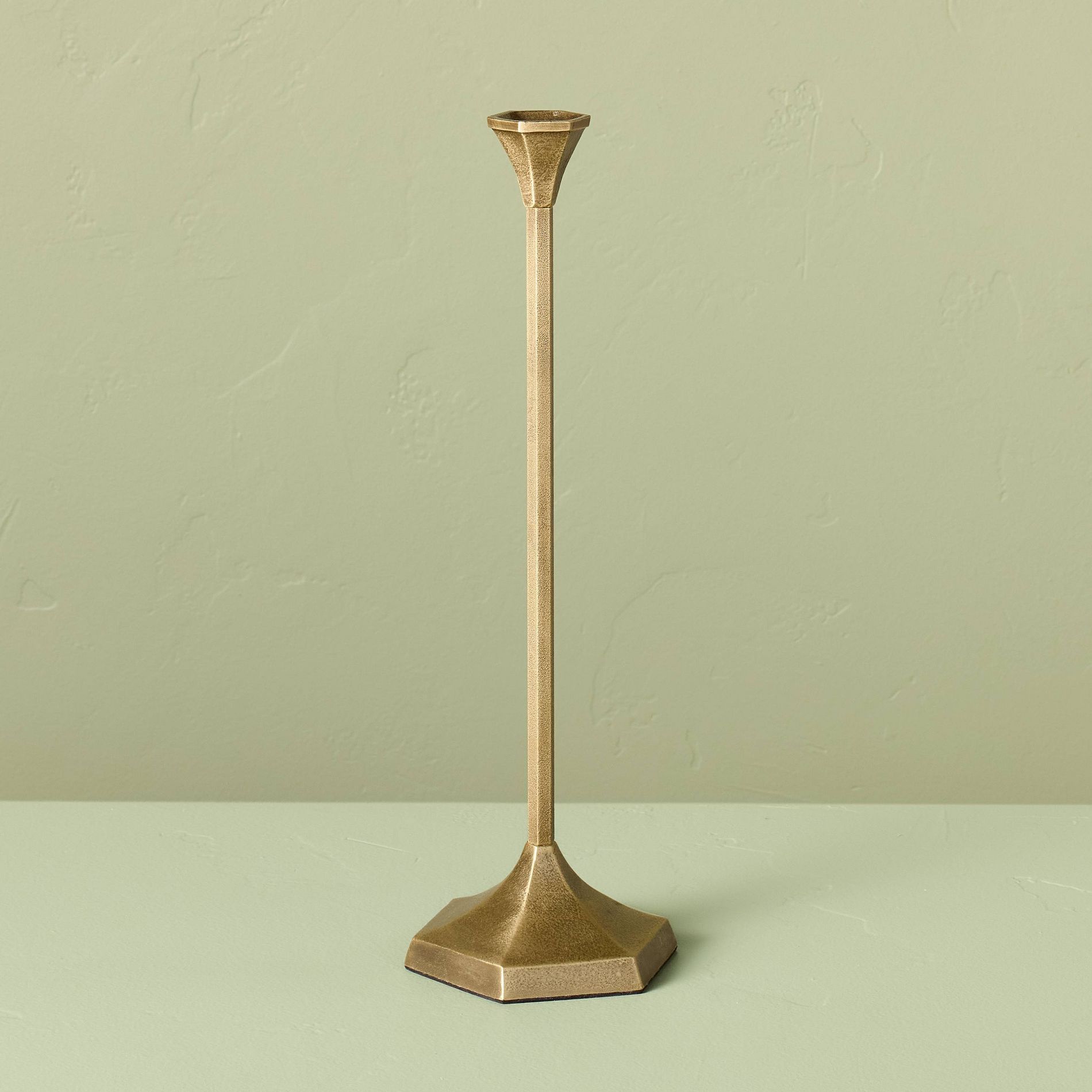 17.5"x5.8" Oversized Floor Taper Candlestick Brass - Hearth & Hand™ with Magnolia