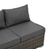 Maggift 4PCS Patio Seating Rattan Furniture Set Sectional Sofa Cushioned Garden, Tempered Glass Table, Gray, 51.1"*27.5"*25.62" - 2 of 4