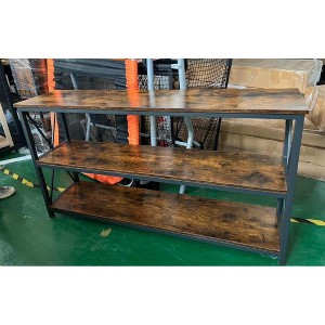 Nasitip 55" Long Console Table, 3-Tier Entryway Table with Storage Shelves-Industrial Entry Table for Hallway, Living Room, Bedroom - 1 of 1