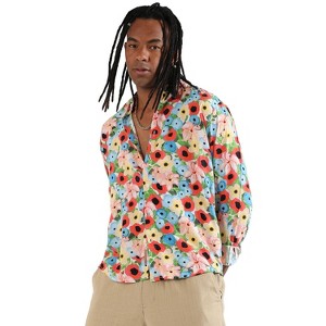 Campus Sutra Men Men's EcoLiva Multicolour Artistic Botanical Cluster Shirt - 1 of 4