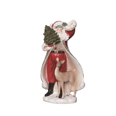Transpac Resin 12.5 in. Multicolor Christmas Gilded Accent Santa Figurine