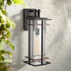 Minka Lavery Industrial Outdoor Wall Light Fixture Black Antique Copper 18 1/4" Clear Seeded Glass for Post Exterior Porch Patio - 2 of 2