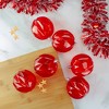 Northlight Set of 6 Transparent Red Rhombus Cut Shatterproof Christmas Ball Ornaments 3" - 2 of 4