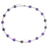 ELYA Women's Mixed Purple Agate Stone Bead Steel Necklace - 17" - 2 of 3