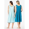 Only Necessities Women's Plus Size 2-Pack Sleeveless Nightgown - 3 of 4
