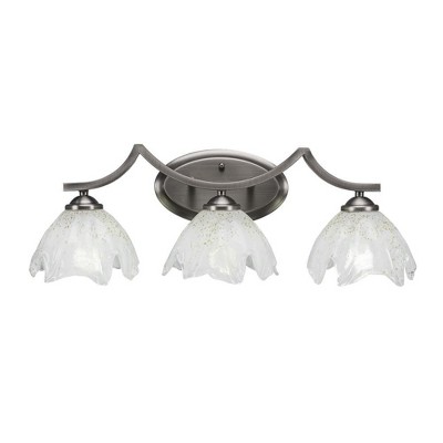 Toltec Lighting Zilo 3 - Light Vanity in  Graphite with 7" Gold Ice Shade