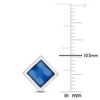 EVERLY JEWELRY | Sterling Silver 1ct TGW Square Double Flat-Cut Blue Agate Stud Earrings - 2 of 4