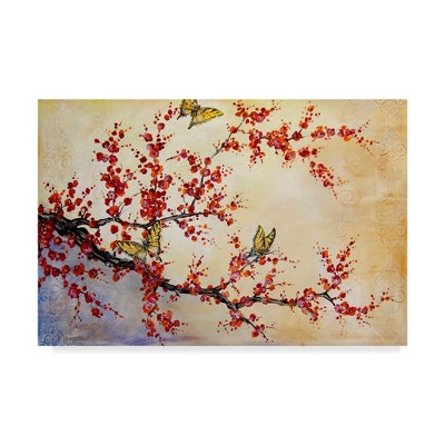 Butterfly Blossoms Multicolor Floral Canvas Art 16" x 24"
