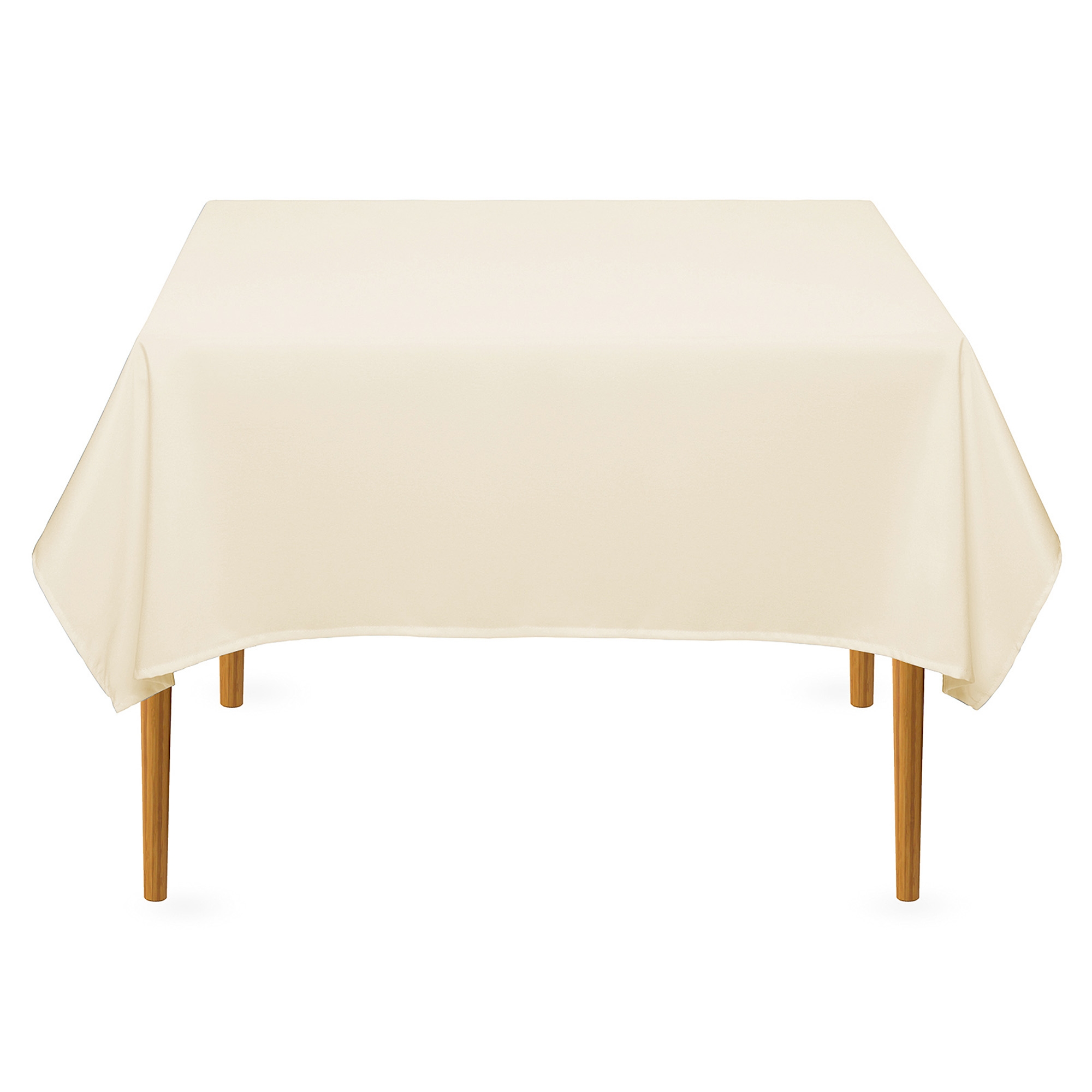 Lann's Linens Polyester Fabric Tablecloth for Wedding, Banquet, Restaurant - 54 Inch Square - Ivory