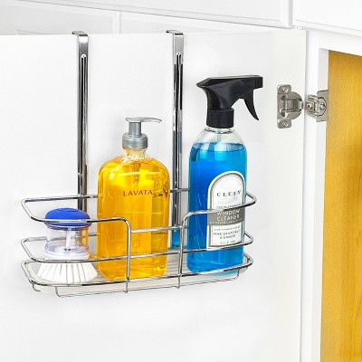 Lynk Over Cabinet Door Organizer - Tall Shelf - with Molded Tray - Chrome