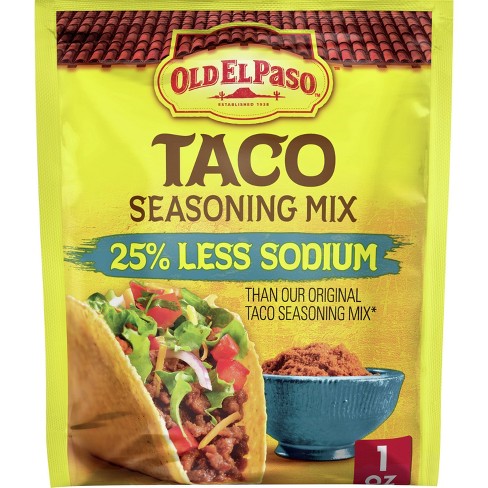 Old El Paso 25% Less Sodium Taco Seasoning 1oz - image 1 of 4