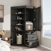 FUFU&GAGA Rustic Corner Display & Book Cabinet with Drawers,Multi-Purpose Corner Storage Unit for Home Office,Ample Storage Bookcase for Collectibles - 2 of 4